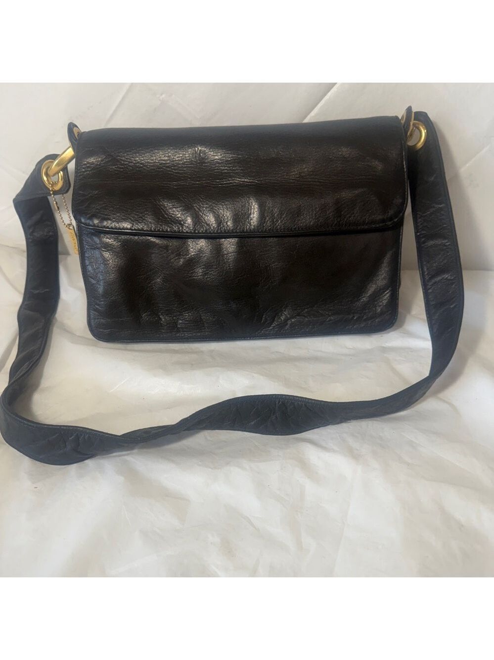 Vintage lord & Taylor Leather Shoulder handbag black